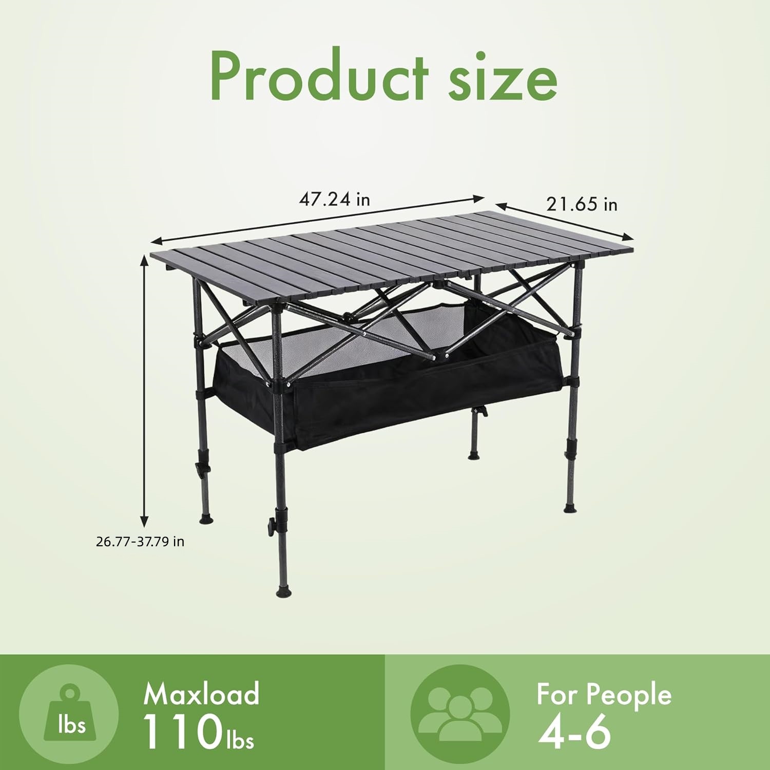 Outdoor Furniture Australia - Draagbare opvouwbare campingtafel met oprolbaar blad,