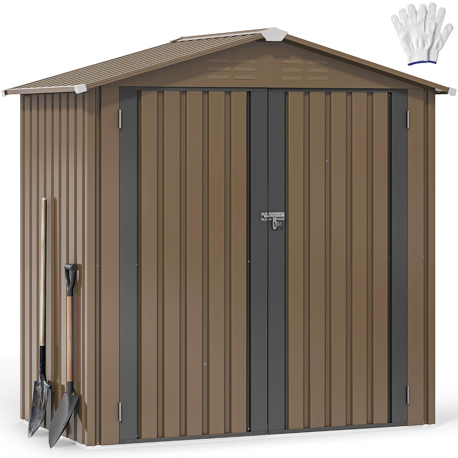 Outdoor Furniture Heavy - 6x4ft Metalen Buitenberging, Waterdichte Gereedschapsschuur, Robuuste