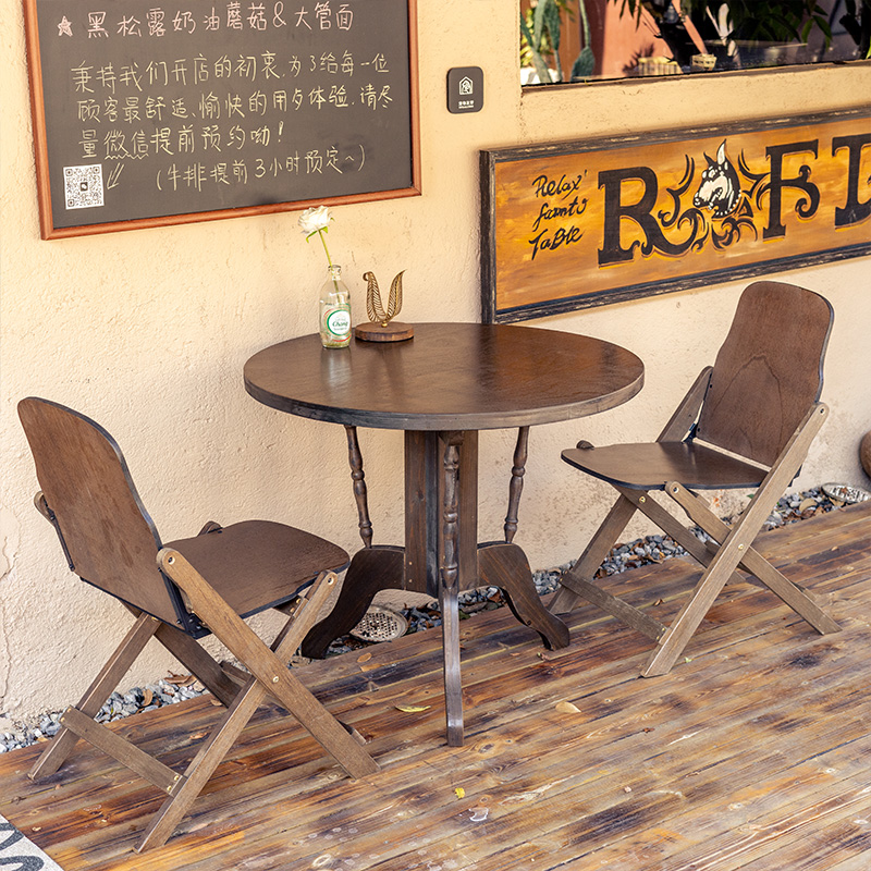 Outdoor Furniture Shop - Retro eettafel ronde tafel en stoelen