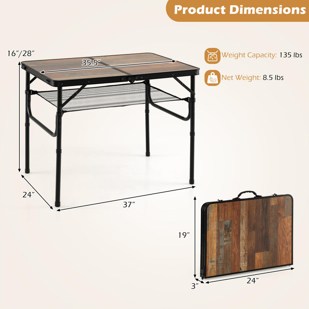 Opvouwbare campingtafel, pickn - Folding Picnic Table recensie en prijs