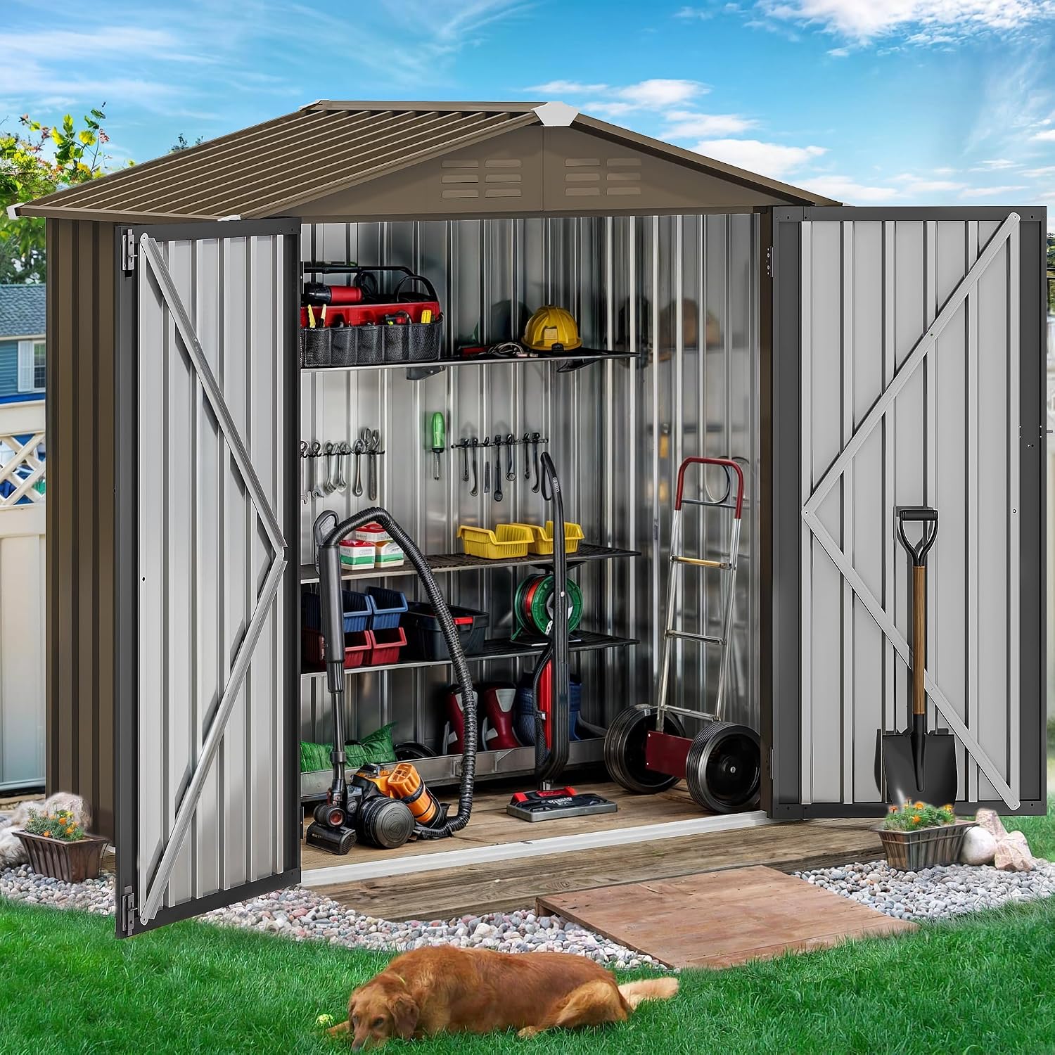 6x4ft Metalen Buitenberging, W - Outdoor Furniture Heavy recensie en prijs