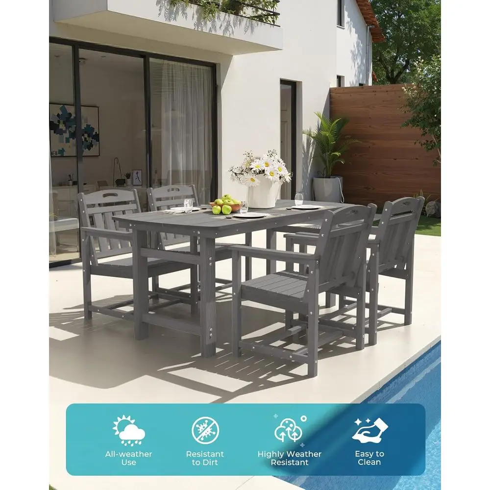 All-Weather HDPE terrasstoelen - Outdoor Furniture Dining Set recensie en prijs
