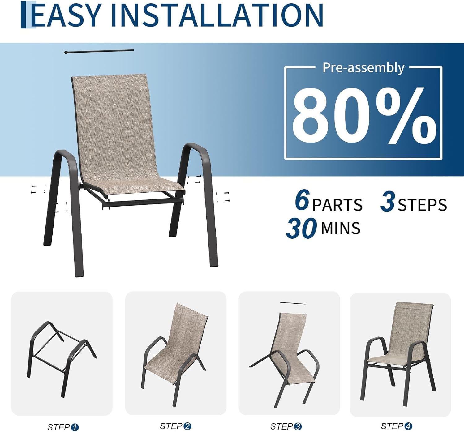 Tuinstoelenset van 4, stapelba - Outdoor Furniture Dining Set recensie en prijs